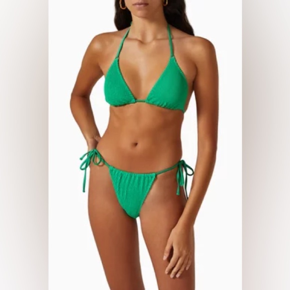 Good American Always Fits Tiny Ties Swimsuit Bottom Green